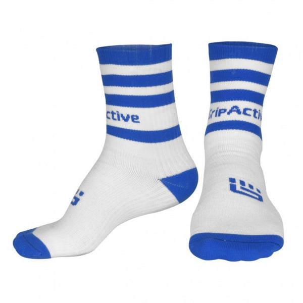 Chaussettes mi-jambes bleues et blanches 