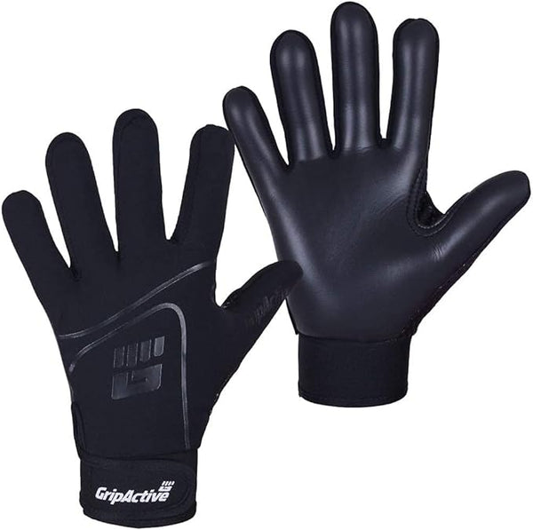 Full Black - Grip Active GAA Gloves - Premium Gaelic Football Gloves