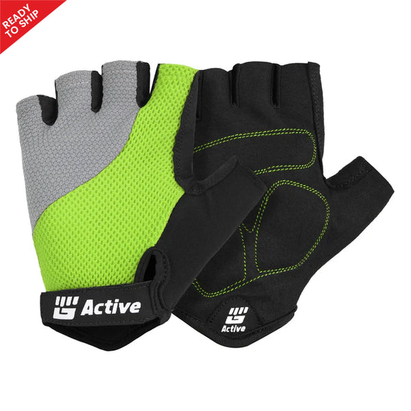 Green Short Finger Cycling Gloves