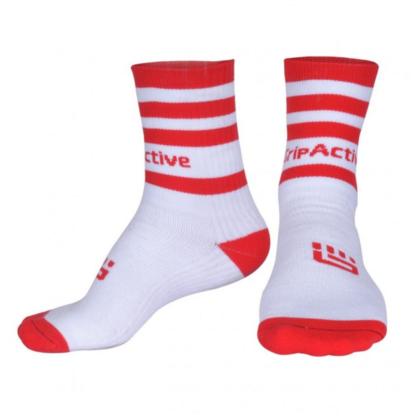 Red and White Mid Leg Socks