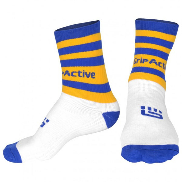 Chaussettes mi-jambes bleu royal et jaune 