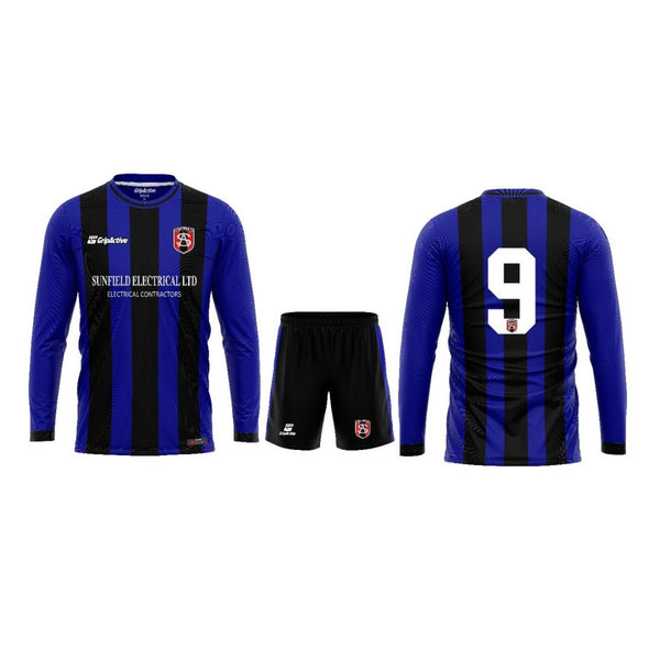 Kit de match Stanningley Albion JFC noir-bleu