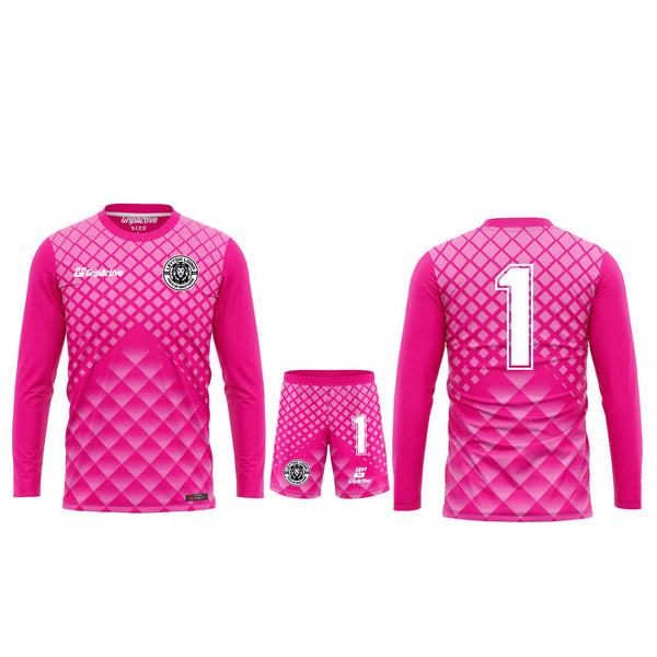 Kit de gardien de but rose des Lions de Leyton 1