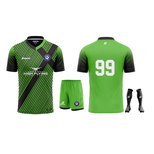 Harlow FC Half Sleeve Green Match Kit