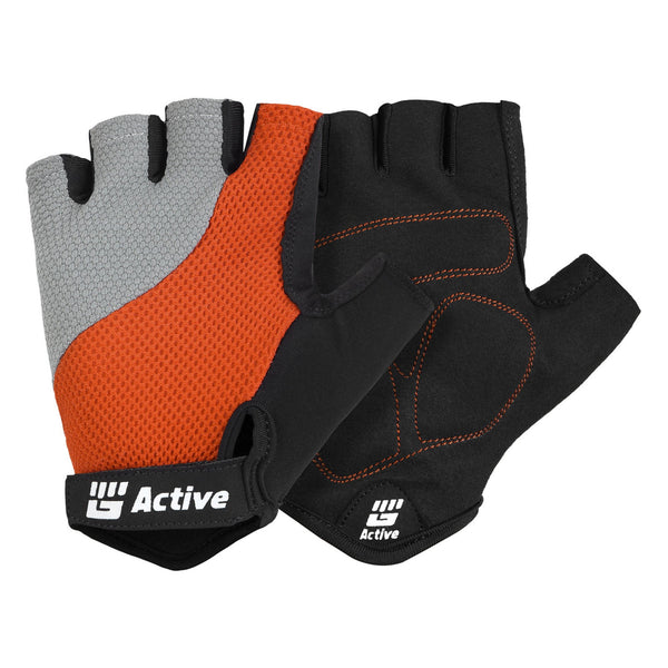 Orange Short Finger Cycling Gloves