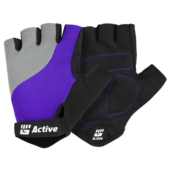 Gants de cyclisme violets à doigts courts